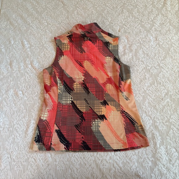 NWT Tail golf brushstroke grid sleeveless quarter zip sleeveless top - Picture 7 of 8